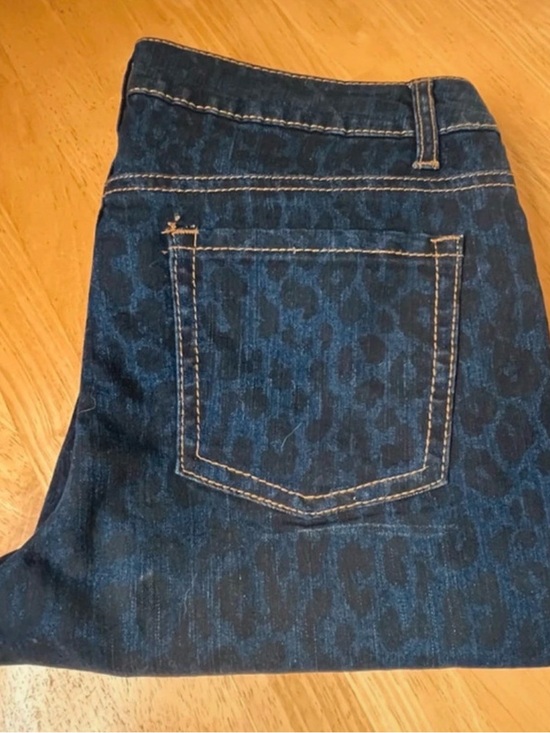 Faded Glory Denim - Faded Glory Dark Blue Denim Jeans with Subtle Print